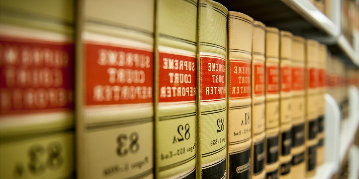 Law Books on bookshelf